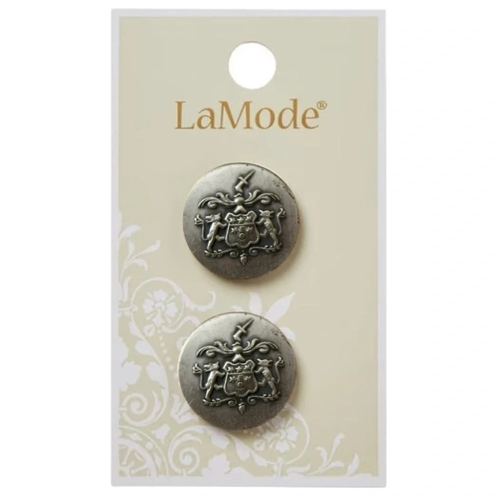 La Mode 2ct Silver Blazer Buttons and 4ct White Iridescent Buttons